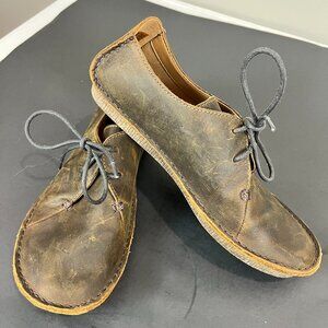 Women's Clarks Unstructured Brown Distressed leather oxford, Size US 7, EU 38